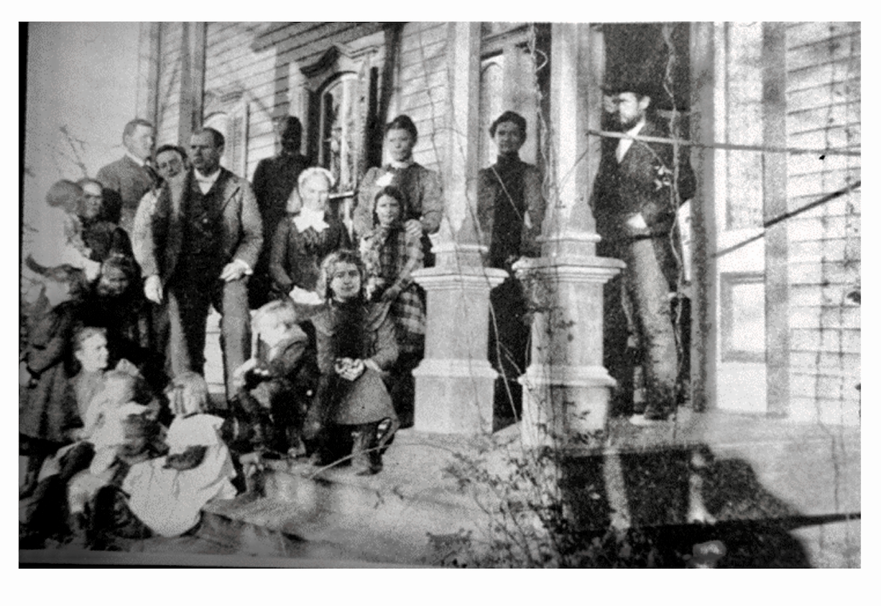 The Van Winkle Family. Rock Van Winkle is pictured in the back row in the shadow. This is the only known photo of Rock Van Winkle.